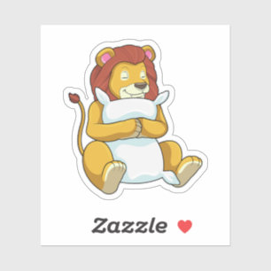 Sticker Lion dormant avec Coussin