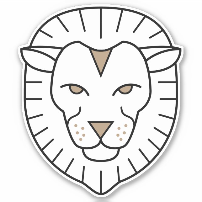 Sticker Lion feu signe symbole astrologique noir (Devant)