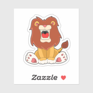 Sticker lion rugissant