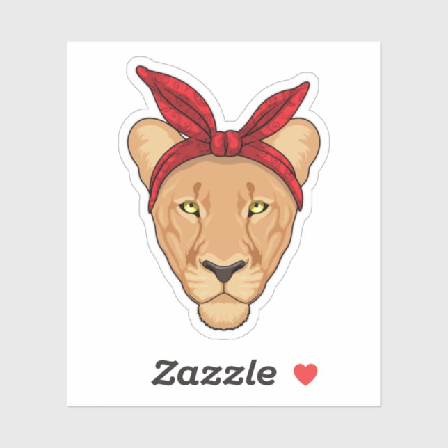 Sticker Lioness with bandana (Feuille)