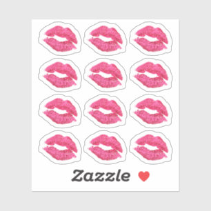 Sticker Lipstick Distributeur Glam Pink Kiss Lips Planner