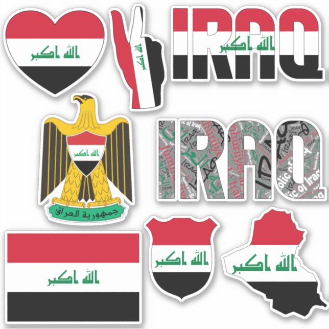 Sticker L'Irak Extraordinaire forme les symboles nationaux (Devant)