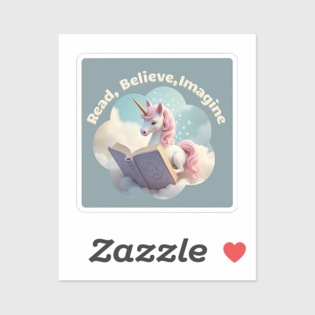 Sticker Lire, Croyez, Imagine - Baguette Unicorne (Feuille)