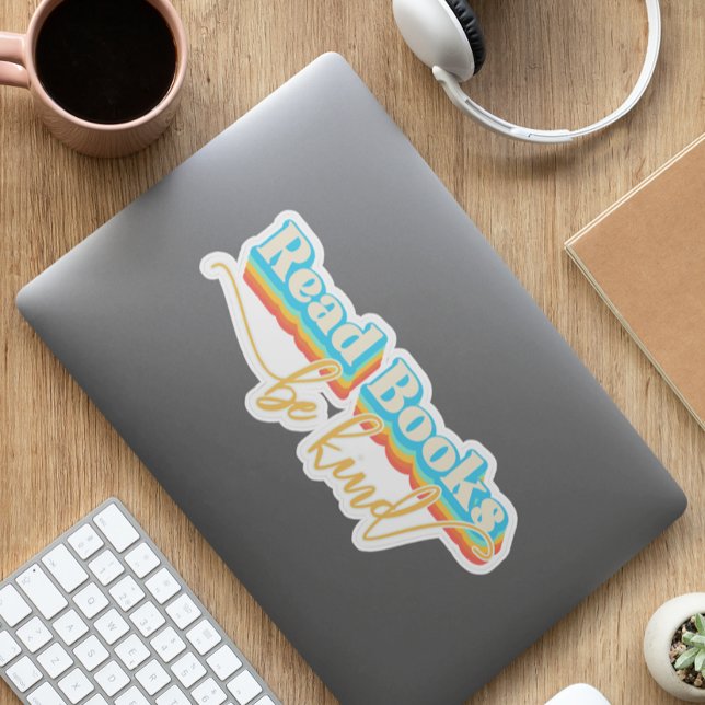 Sticker Lire les livres Be Kind Retro (Créateur téléchargé)