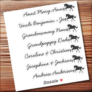 Sticker Liste de invités personnalisée 7 Noms Calligraphie