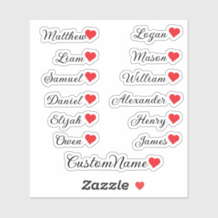 Sticker Liste de invités personnalisée pour la Saint-Valen