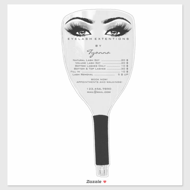 Sticker Liste De Prix Sur Le Bouclier Visage Gris Extensio (Feuille)