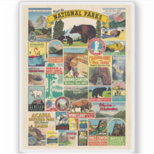 Sticker Liste des parcs nationaux aux États-Unis