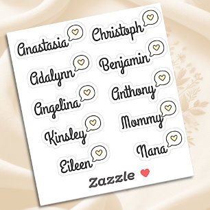 Sticker Liste d'invités 10 Noms Bulle de discours drôle ja