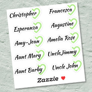 Sticker Liste d'invités personnalisée 10 noms Calligraphie