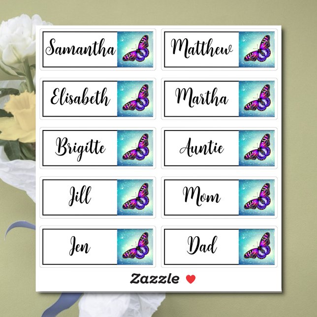Sticker Liste d'invités personnalisée 10 noms Calligraphy  (Créateur téléchargé)