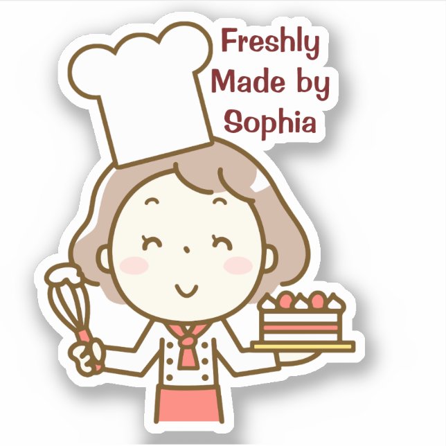 Sticker Little Girl Chef (Devant)