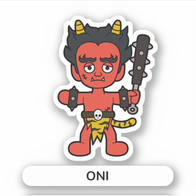 Sticker Little Oni- Folklore Japonais (Devant)