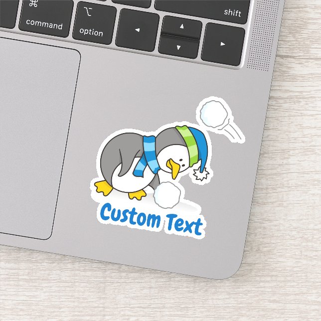 Sticker Little penguin getting a snow (Détail)