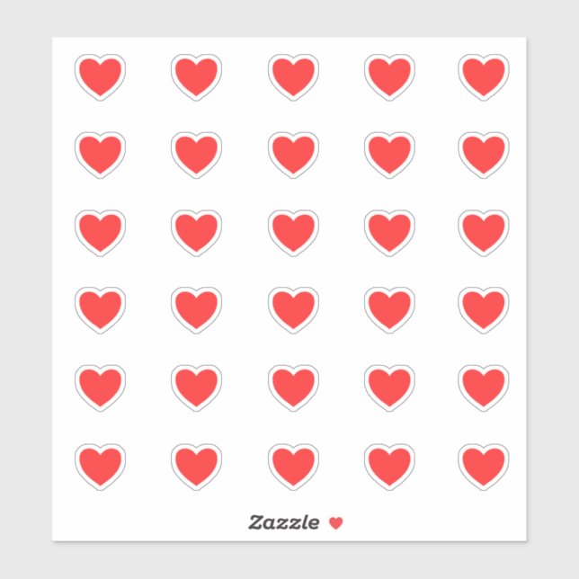 Sticker Little Red Hearts motif 2 (Feuille)