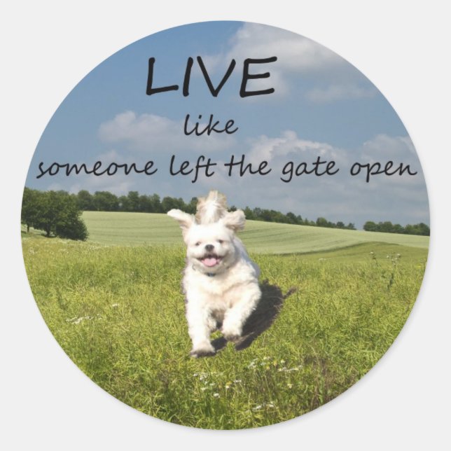 Sticker "Live Like One Left Gate Open" (Devant)