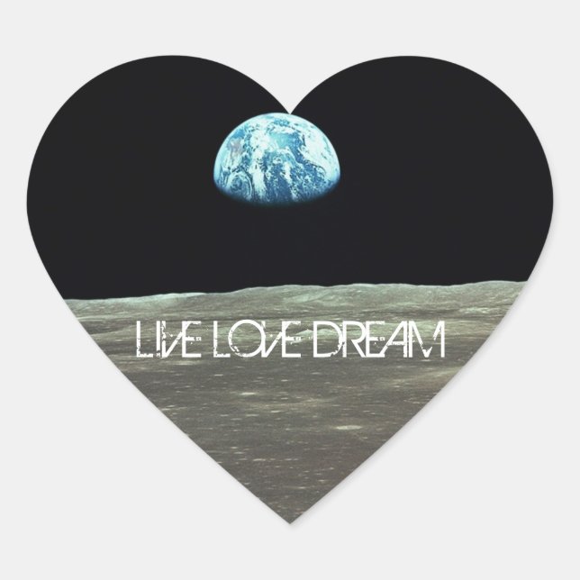 Sticker LiveLoveDreamHeartEarthRise (Devant)