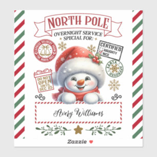 Sticker Livraison spéciale Noël Snowman de Sant