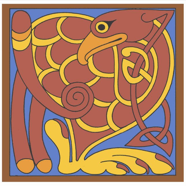 Sticker Livre De Kells Celtic Knot Oiseau Médiéval (Devant)