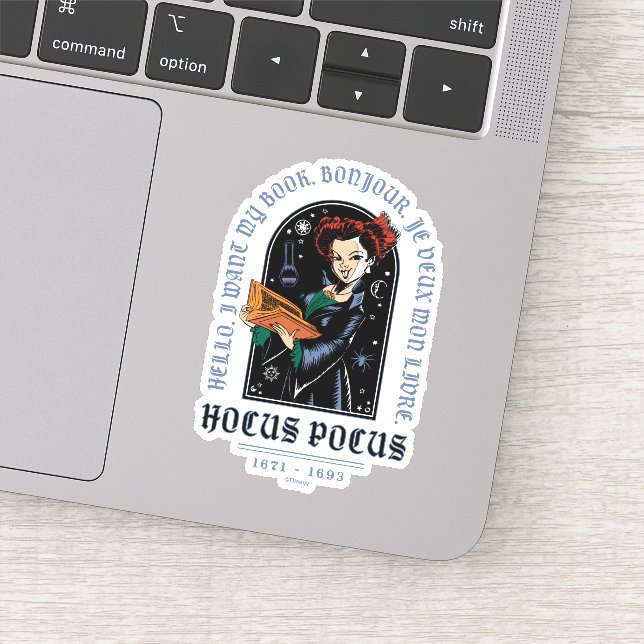 Sticker Livre des sorts de Hocus Pocus Winifred (Détail)