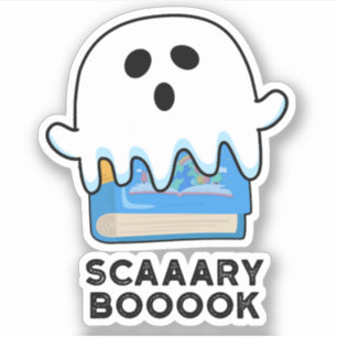 Sticker Livre d'exposition Funny Ghost Livre Pun