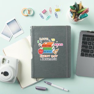Sticker Livres Amusants J'Aime Lire Étudiants Garçons Fi