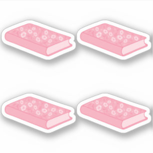 Sticker Livres floraux rose foncé