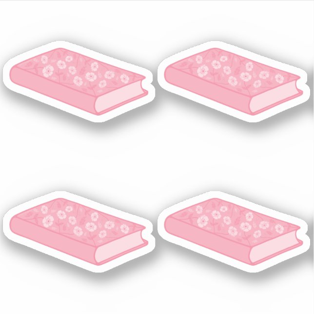 Sticker Livres floraux roses foncés (Devant)
