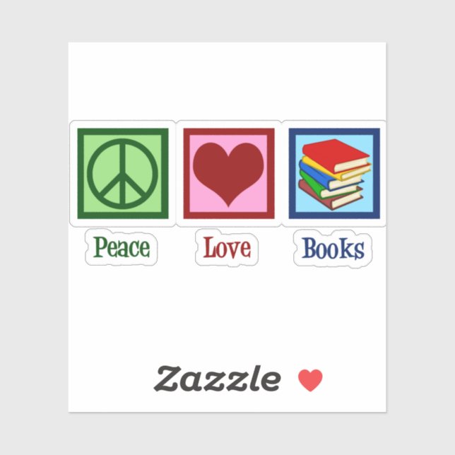 Sticker Livres Peace Love (Feuille)