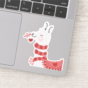 Sticker Llama Aimer mignon rose