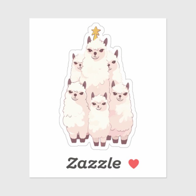 STICKER LLAMA ARBRE DE NOËL (Feuille)