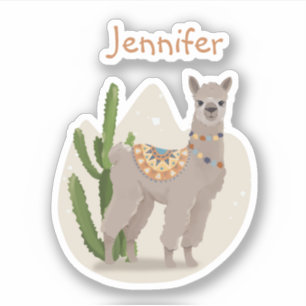 Sticker Llama Cactus Fiesta