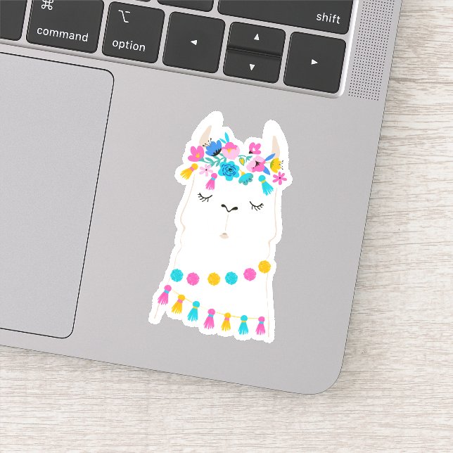 Sticker Llama florale mignonne (Détail)