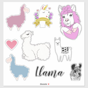 Sticker Llama mignonne assortée