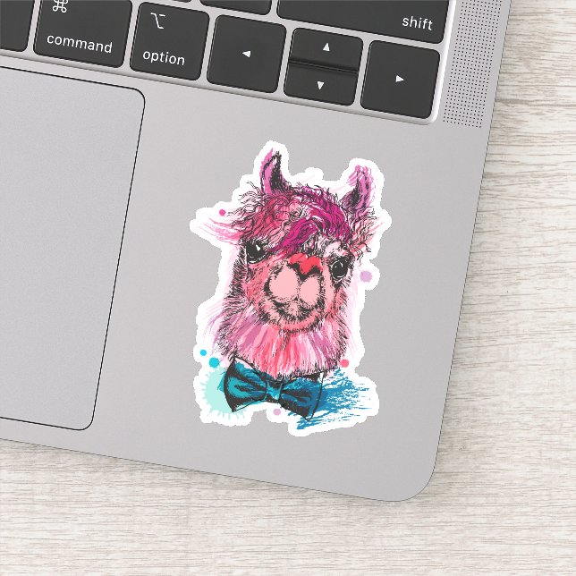 Sticker Llama rose mignonne (Détail)