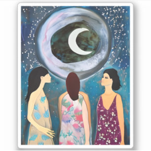 Sticker L'oeuvre d'art de la lune qui bénit les femmes