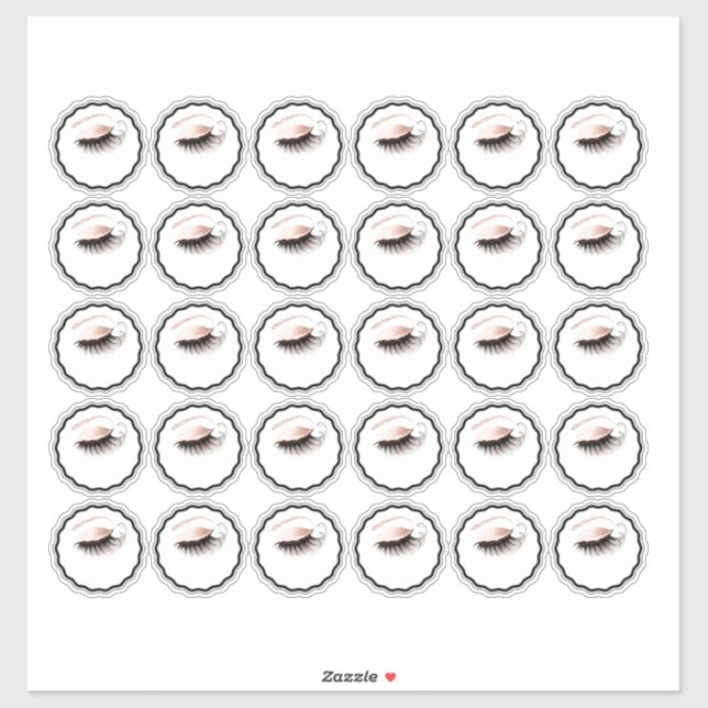 Sticker Logo Custom Eyes Lashes Beauté Studio Cosmetics (Feuille)