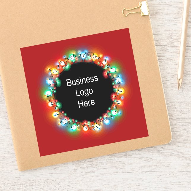 Sticker Logo d'affaires personnalisé ampoules de Noël (Carnet)