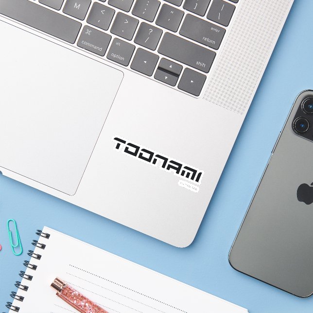 Sticker Logo de police futuriste Toonami (Ordinateur portable avec iPhone)