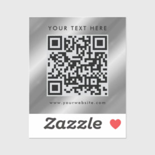 Sticker Logo de texte personnalisé élégant Code QR Modèle