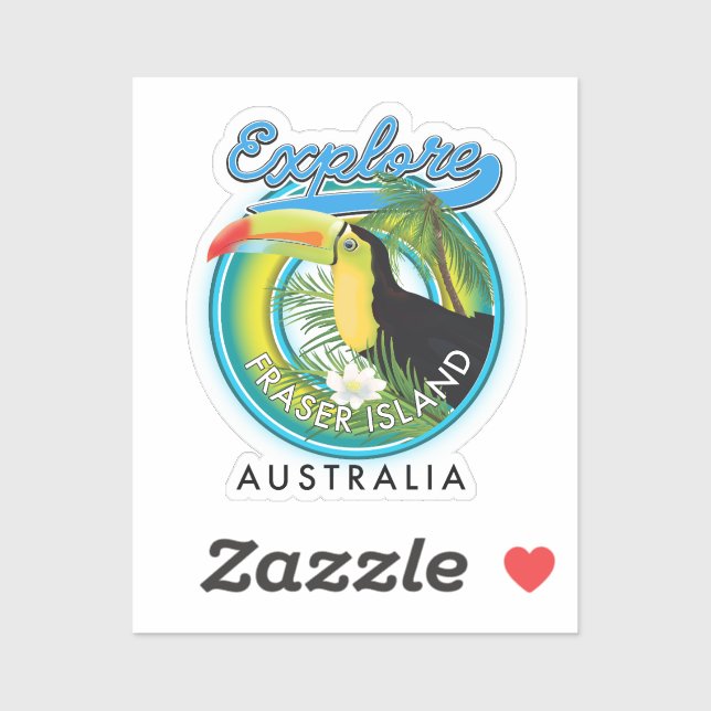 Sticker logo d'exploration de l'île Fraser Australie (Feuille)