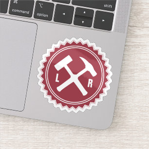 Sticker Logo du marteau du géologue avec vos initiales sur