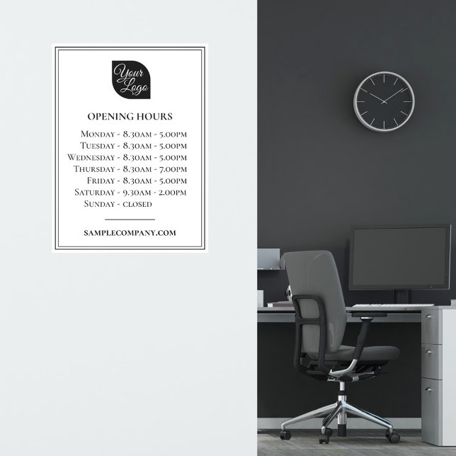 Sticker Logo Et Texte Personnalisables Heures D'Ouverture  (Créateur téléchargé)