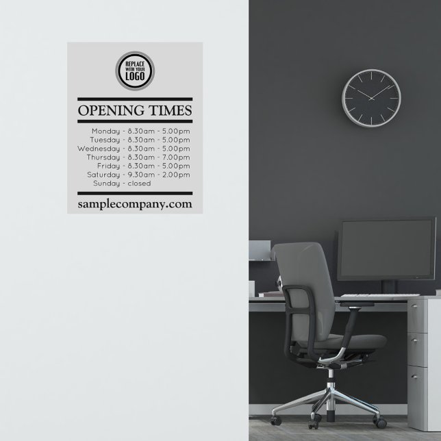 Sticker Logo Et Texte Personnalisables Heures D'Ouverture  (Créateur téléchargé)
