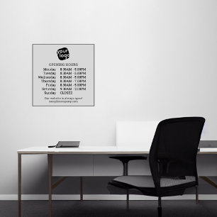 Sticker Logo Et Texte Personnalisables Heures D'Ouverture 