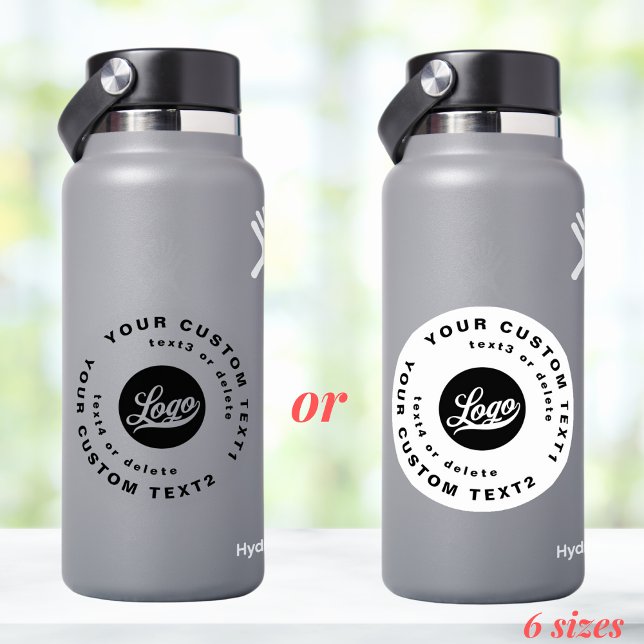 Sticker Logo et texte sur Clear Vinyl Business Water Bottl (Créateur téléchargé)