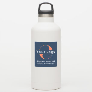 Sticker Logo et texte sur Vinyl carré Water Bottle Busines