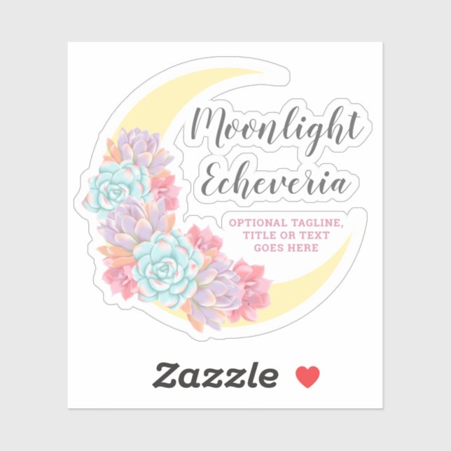 Sticker Logo Fleuriste Boho Pastel Cactus et Succulentes L (Feuille)