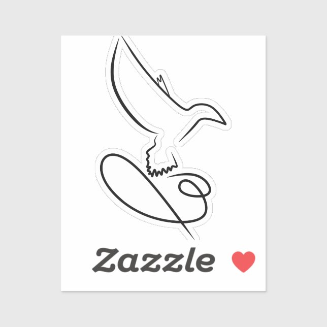 Sticker logo oiseau conception vectoriel faucon (Feuille)