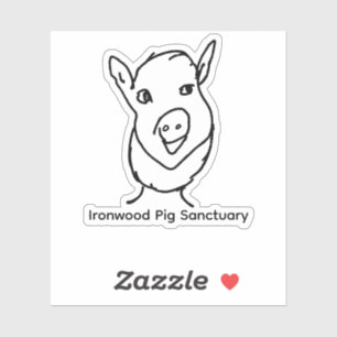 Sticker Logo Sanctuaire de cochon en bois de fer